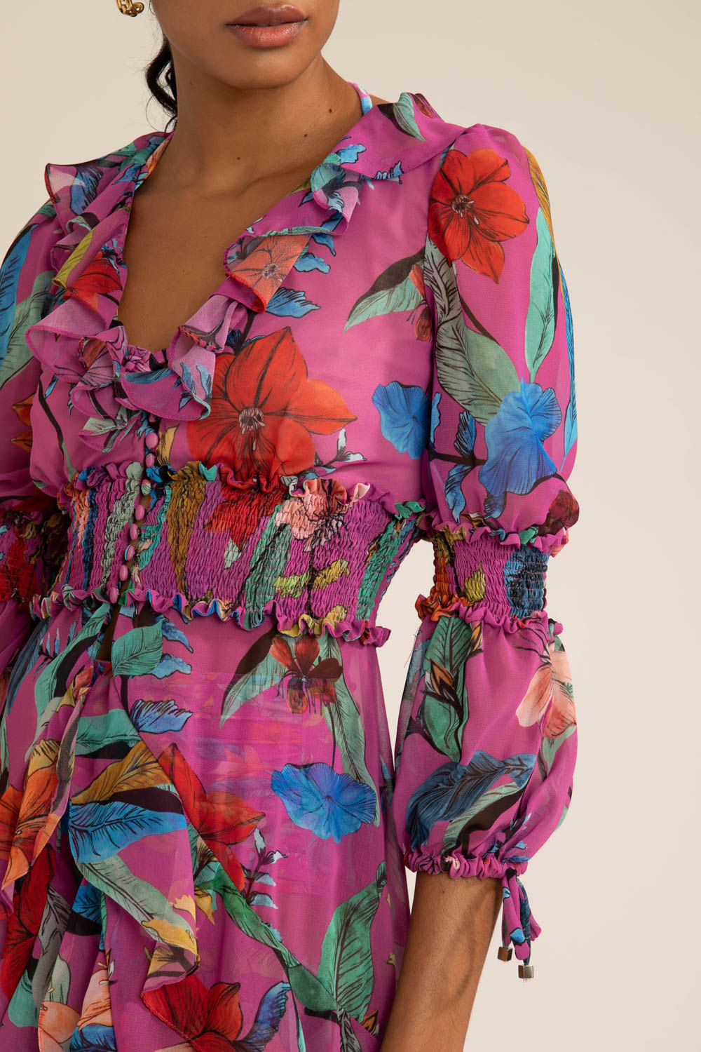 VESTIDO LONGO LASTÉX ZAMIA ROSA