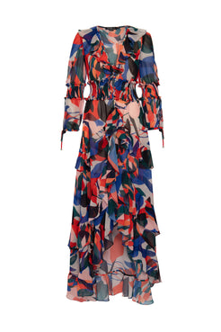 Vestido longo lastex protea vermelho
