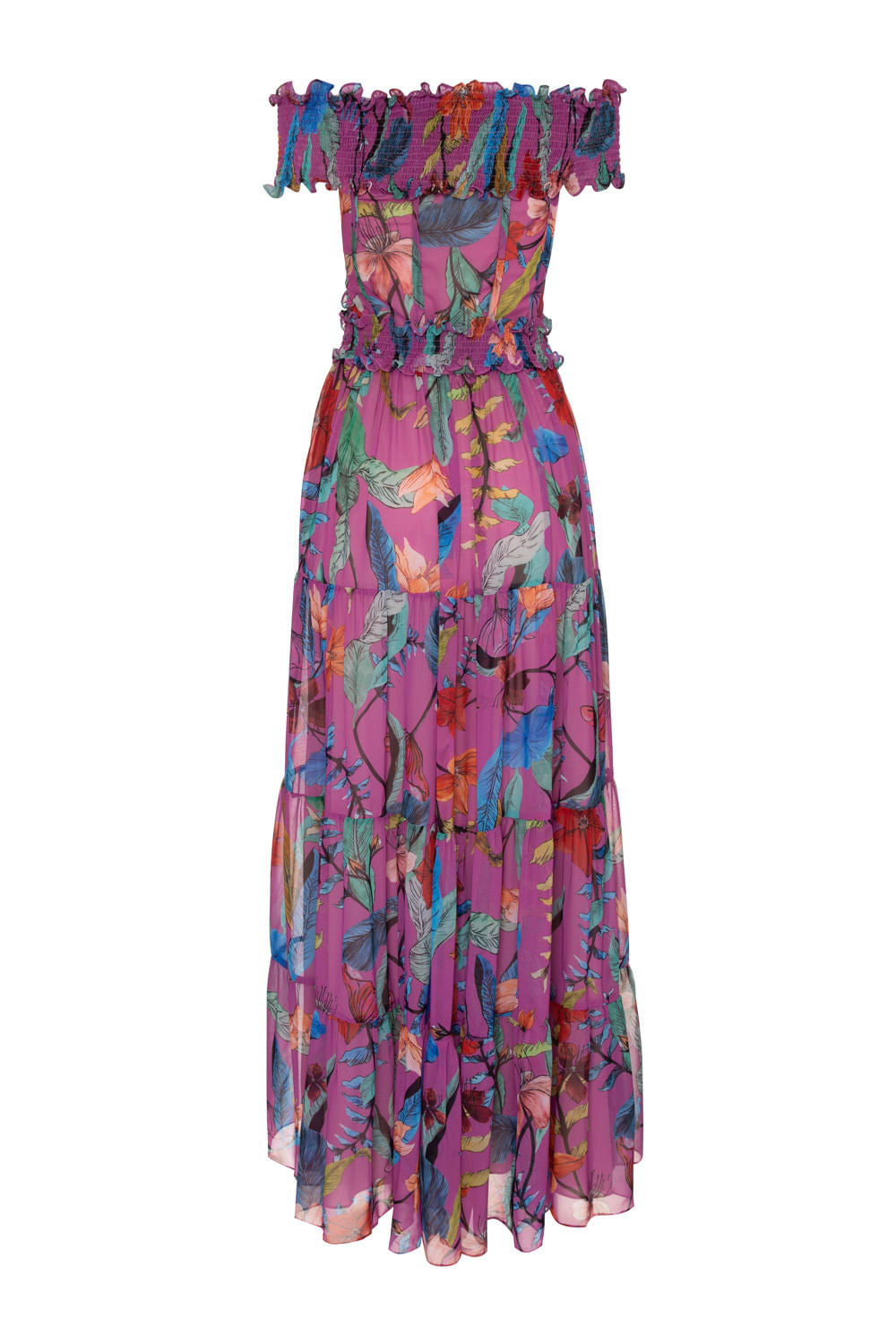 VESTIDO LONGO OMBRO A OMBRO ZAMIA ROSA