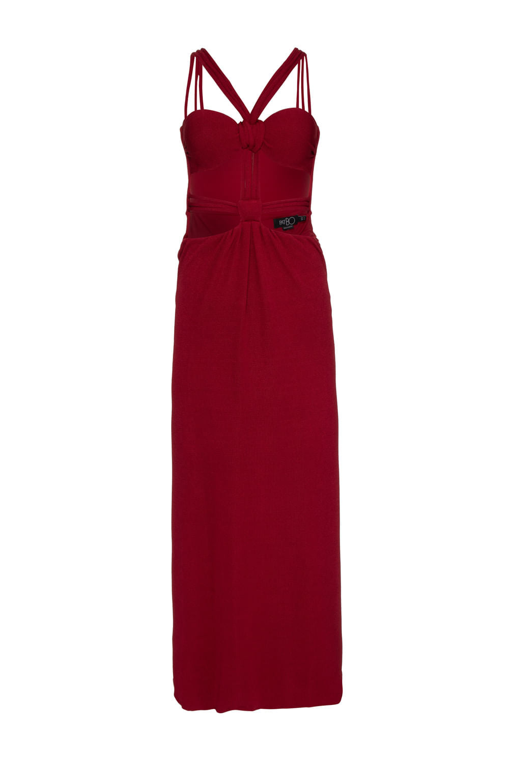 VESTIDO LONGO TIRAS GEMINI VERMELHO