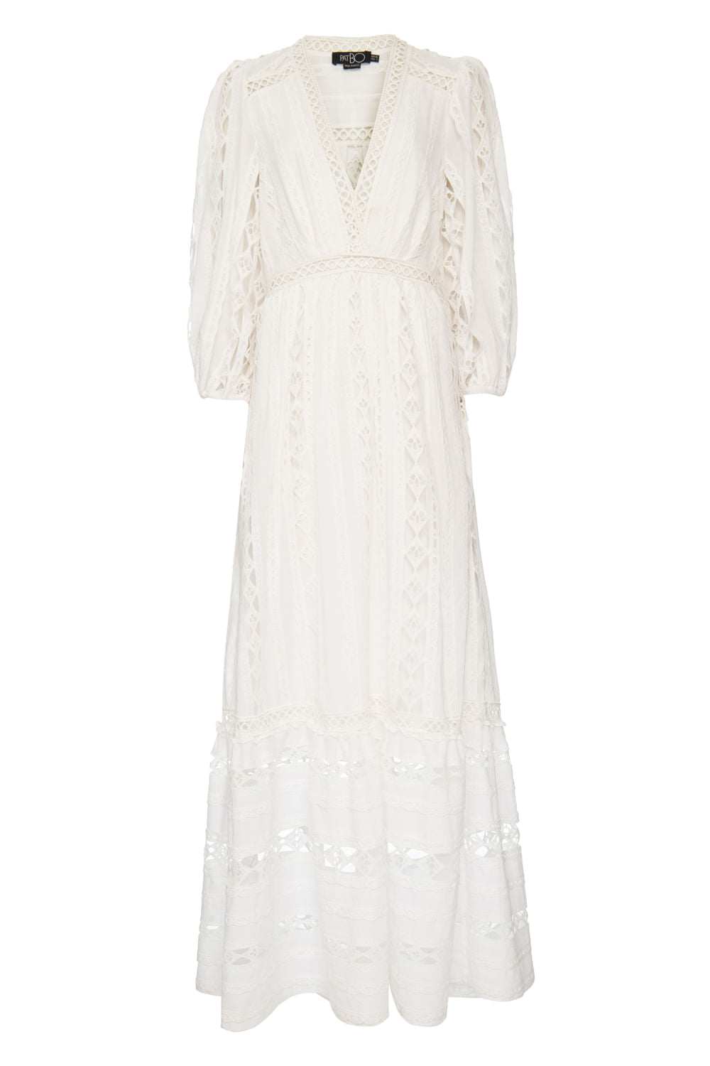 VESTIDO LONGO ENTREMEIO VAZADO LIGHT LAISE OFF WHITE