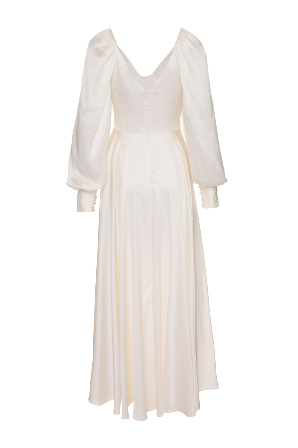 VESTIDO LONGO CETIM STATEMENT OFF WHITE