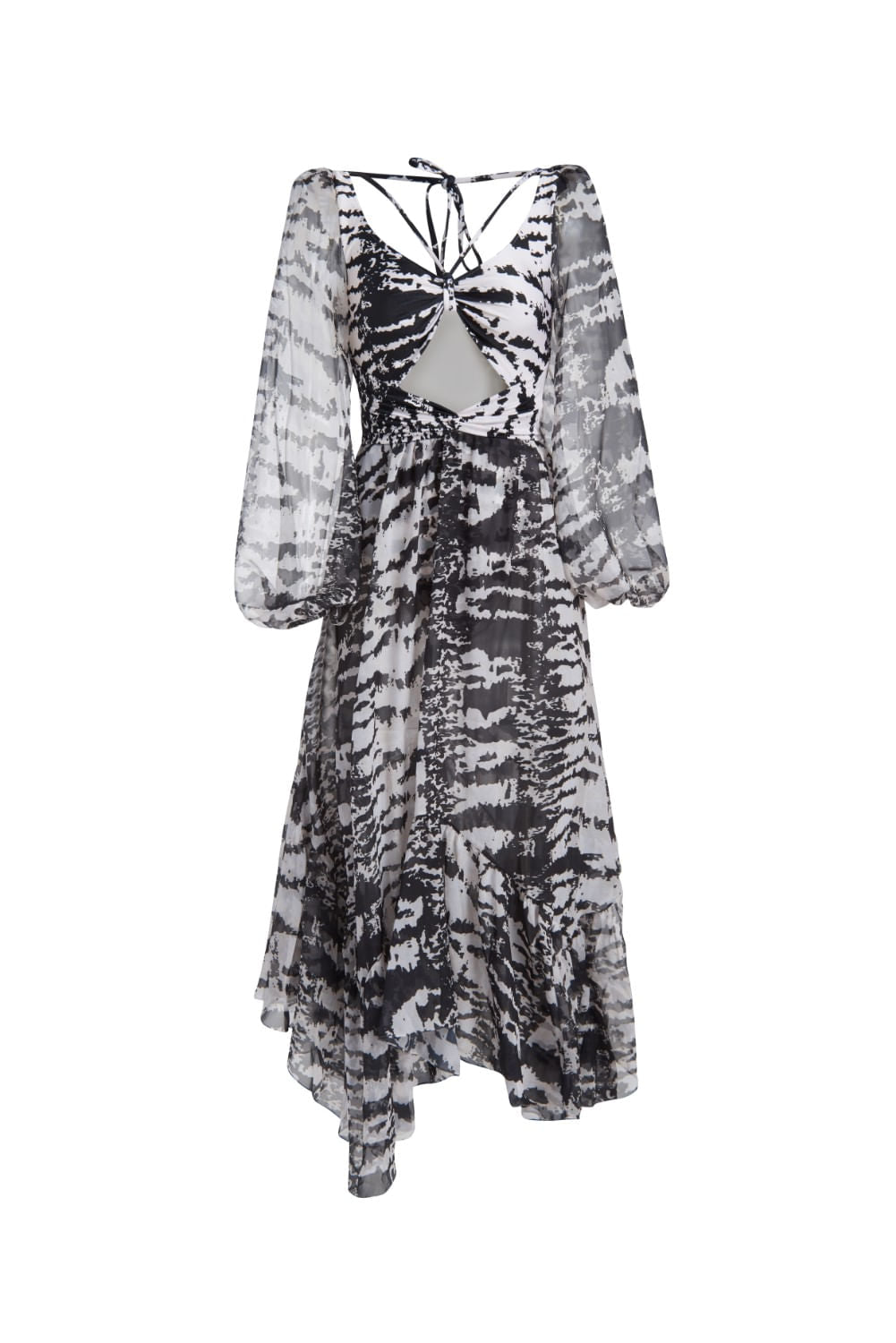VESTIDO LONGO GRÁFICO GEORGI OFF WHITE