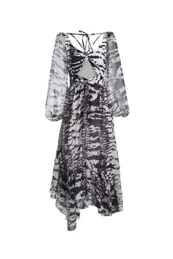 VESTIDO LONGO GRÁFICO GEORGI OFF WHITE