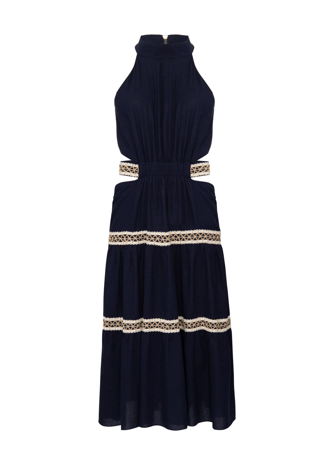 VESTIDO MÍDI ENTREMEIO NAVY AZUL MARINHO