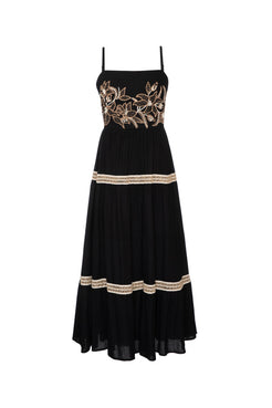 VESTIDO MÍDI ENTREMEIO SCAPE PRETO
