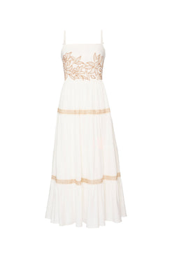 VESTIDO MÍDI ENTREMEIO SCAPE OFF WHITE