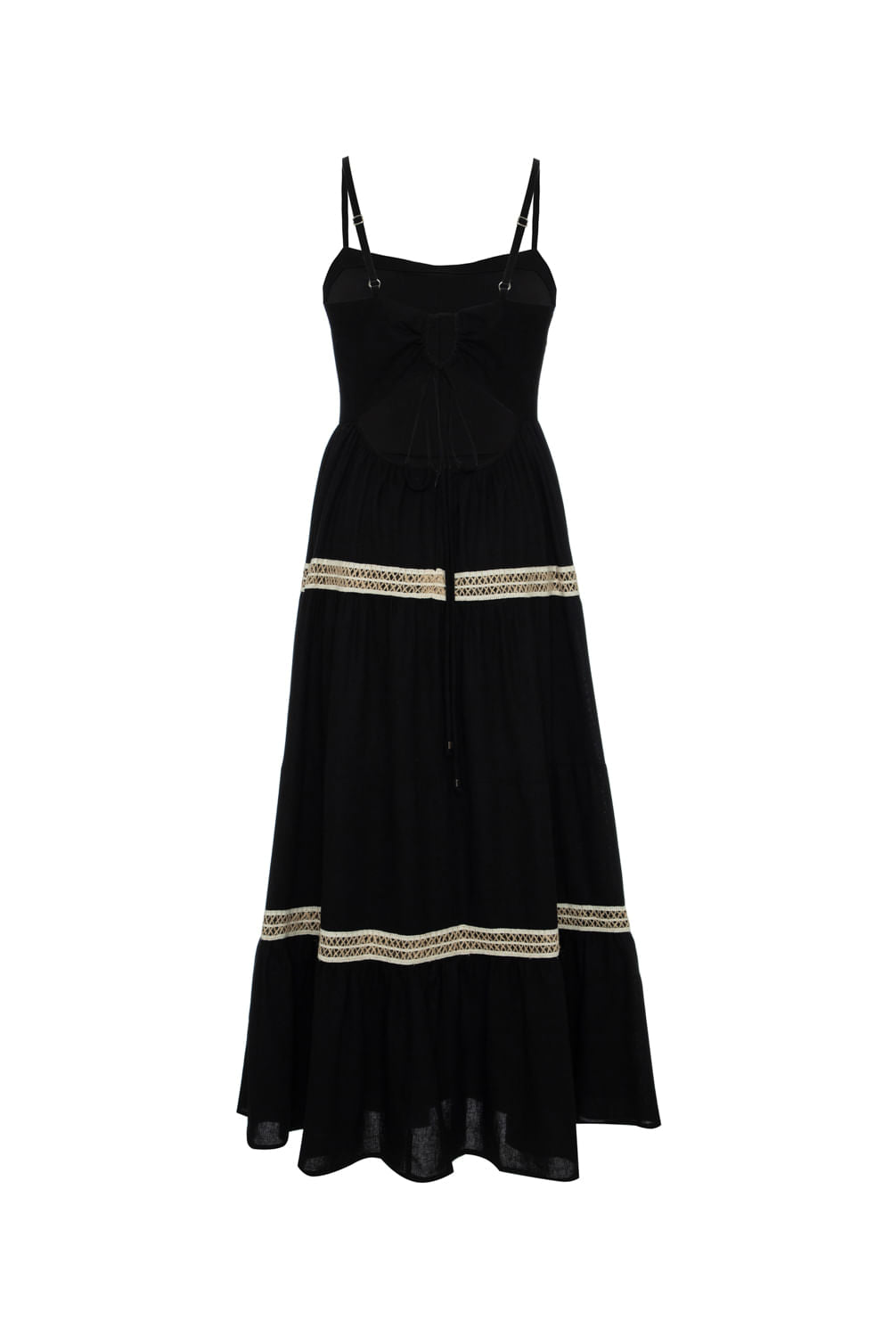 VESTIDO MÍDI ENTREMEIO SCAPE PRETO