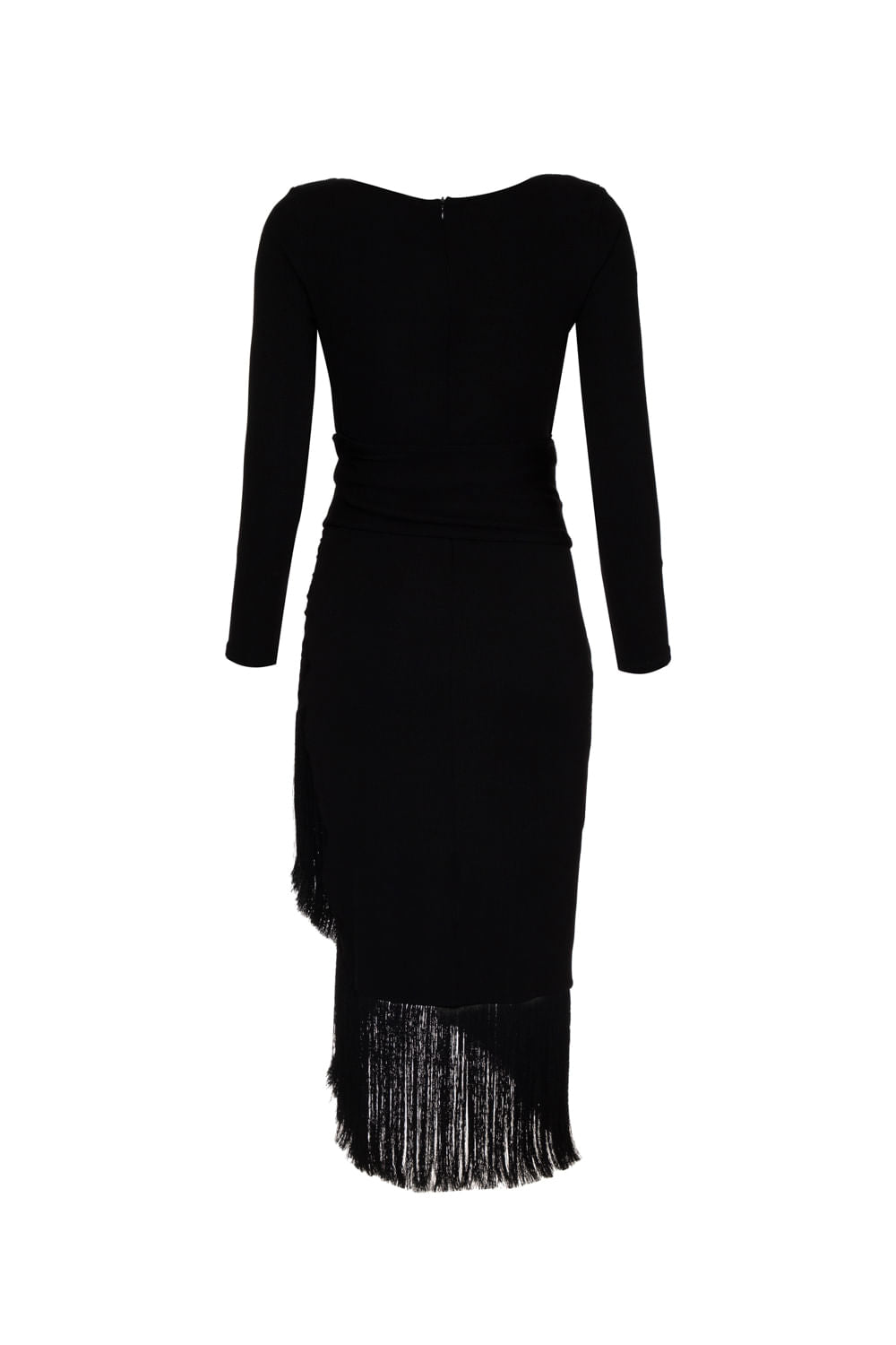 VESTIDO MÍDI ASSIMÉTRICO GEMINI PRETO