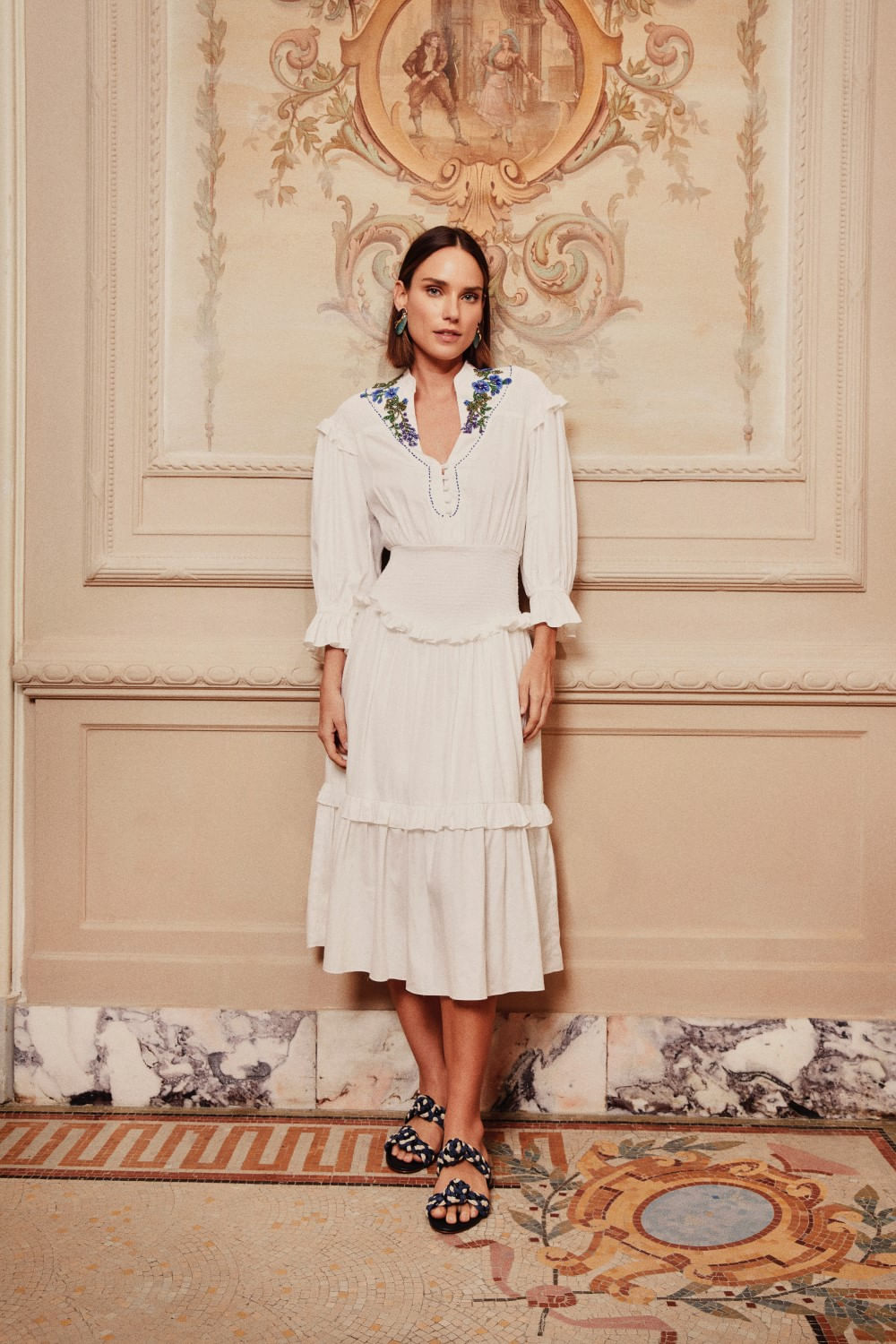 VESTIDO MÍDI LASTÉX OFF WHITE