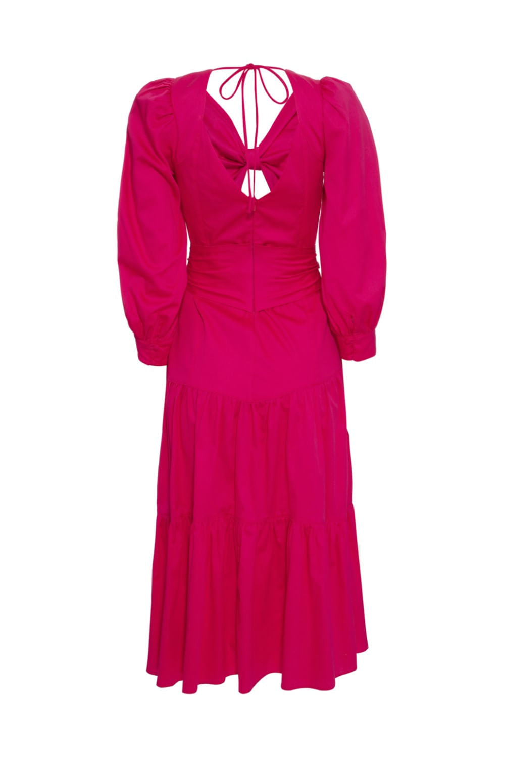 VESTIDO MÍDI AMARRAÇÕES TRICOLINE PINK