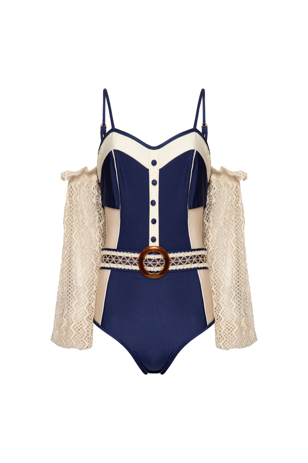 BODY MANGA TELA LYCRA NAVY AZUL MARINHO