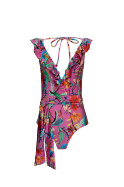 BODY BEACH COM BABADO ROSA