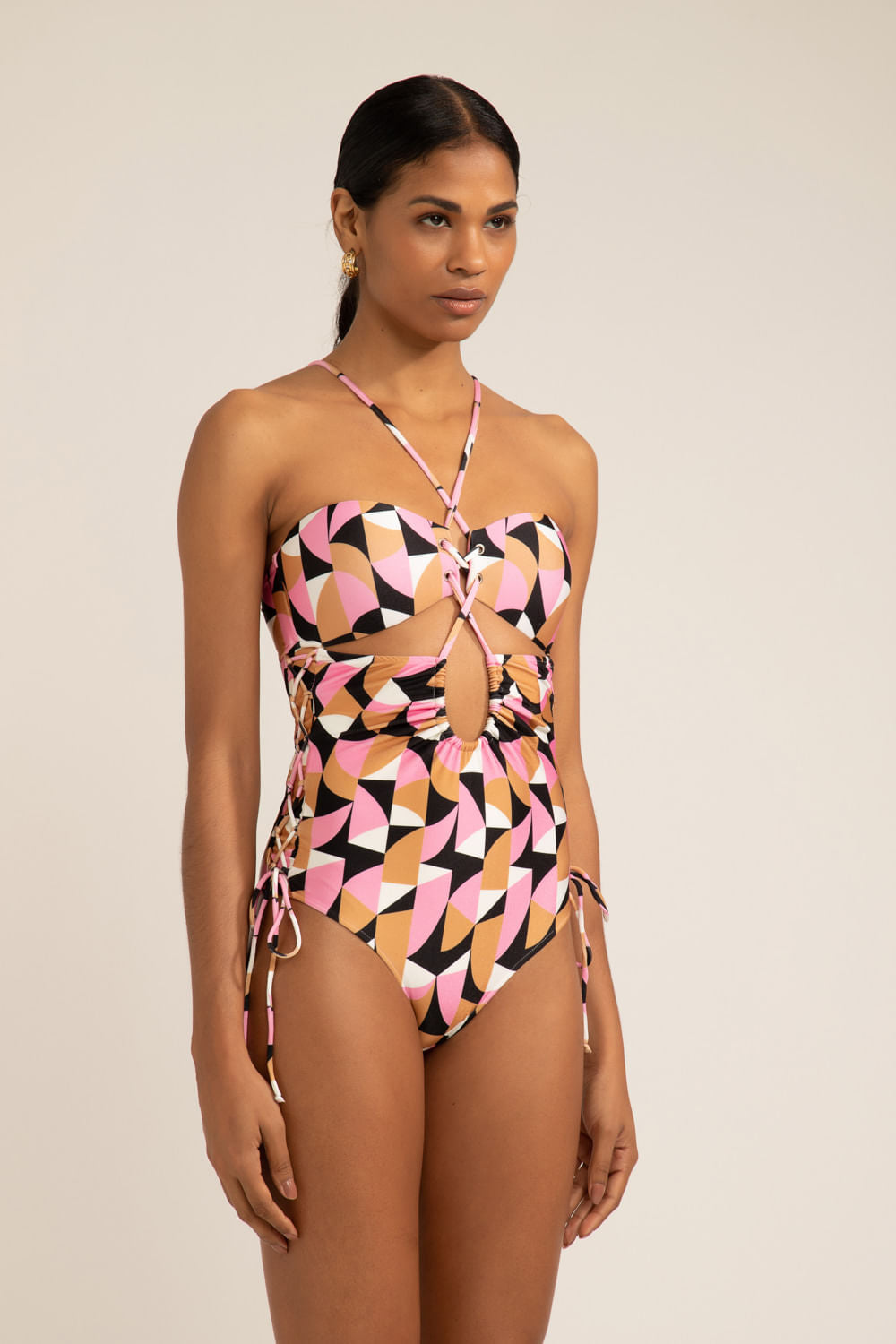 BODY DE BEACH TRANÇADO GEOMETRICO PLITKA ROSA