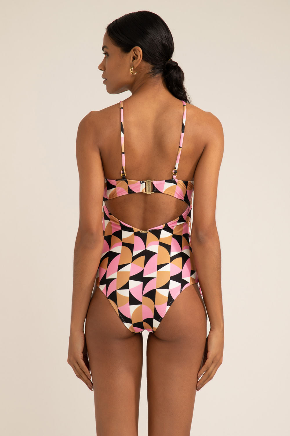 BODY DE BEACH TRANÇADO GEOMETRICO PLITKA ROSA