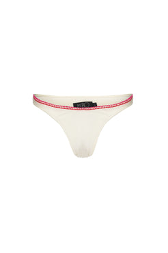 CALCINHA BIQUÍNI BORDADA LYCRA STRIPS OFF WHITE