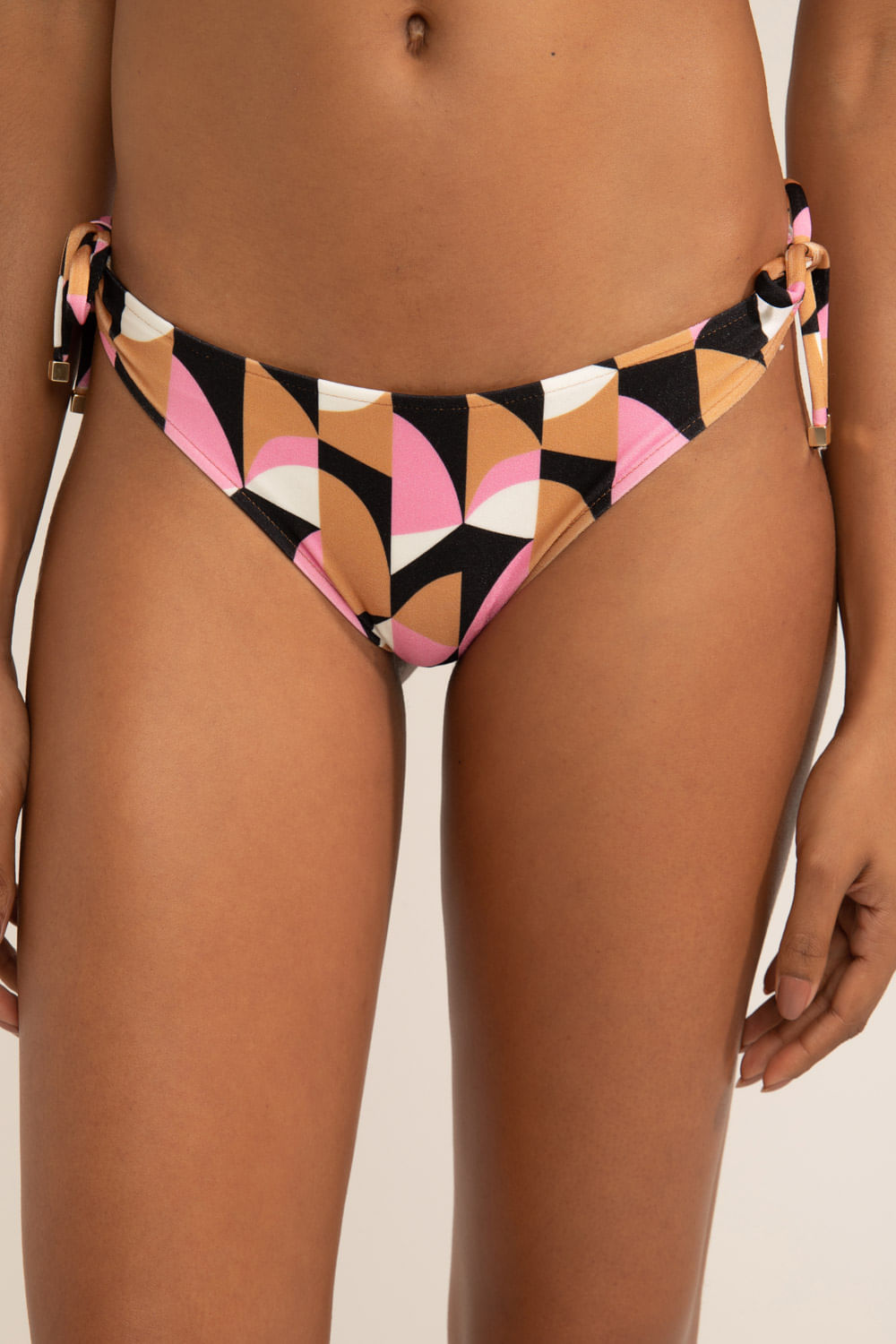 CALCINHA BIQUÍNI AMARRAÇÃO GEOMÉTRICO ZELLIJ ROSA