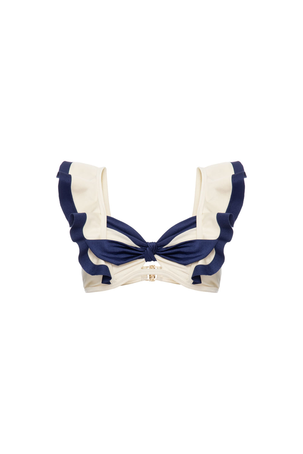 TOP BIQUÍNI NÓ LYCRA NAVY OFF WHITE