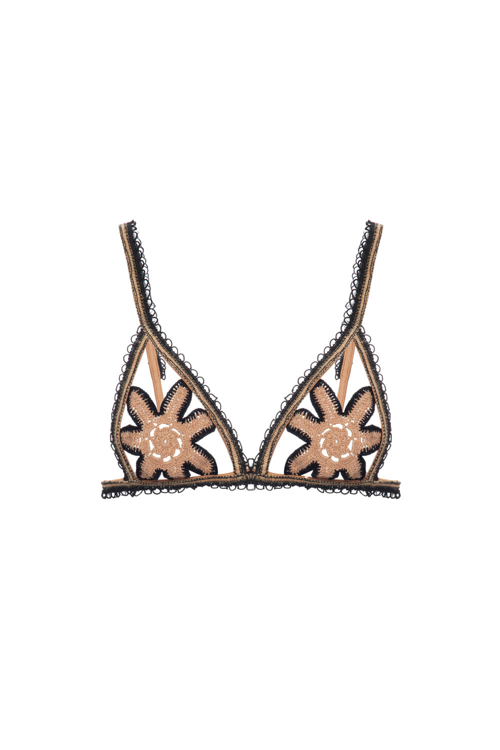 TOP CROCHÊ STRIPS DOURADO