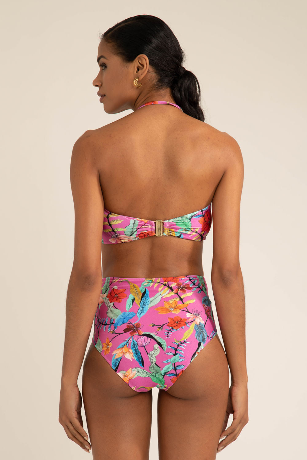 TOP DE LYCRA ZAMIA COM ARGOLA ROSA