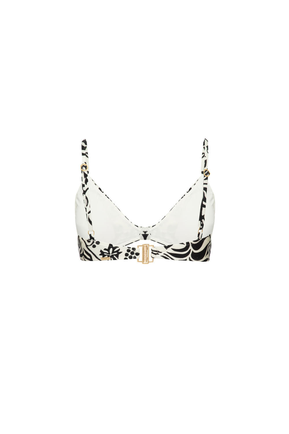 Top biquíni alcinha tropical gráfico off white