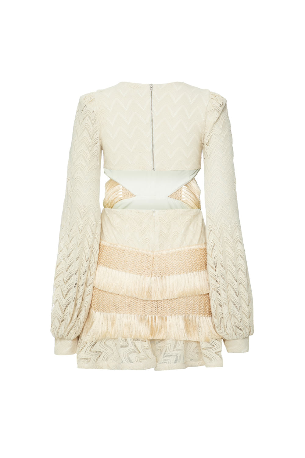VESTIDO CURTO FRANJAS DEEP DIVE OFF WHITE