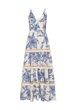 Vestido longo entremeio stargazer off white
