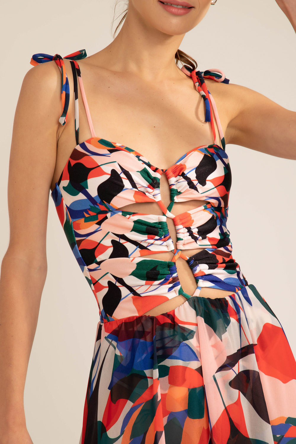 VESTIDO LONGO TRANÇADO PROTEA VERMELHO