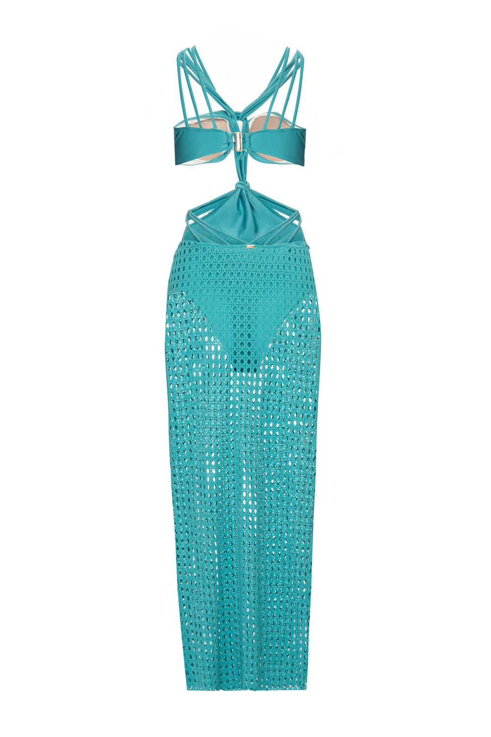 VESTIDO LONGO TIRAS LYCRA STRIPS AZUL