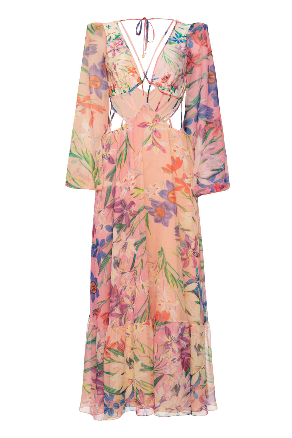 VESTIDO LONGO TIRAS ANASTACIA ROSA