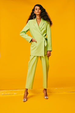 Blazer transpassado crepe verde