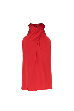 Blusa frente única cetim vermelho