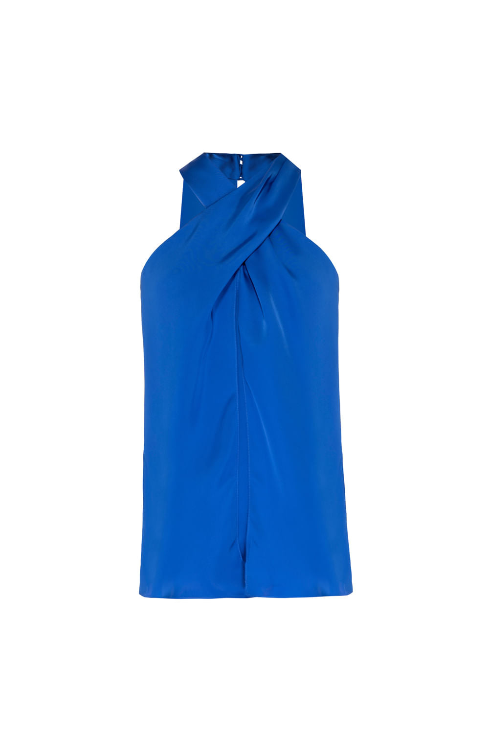 Blusa frente única cetim azul