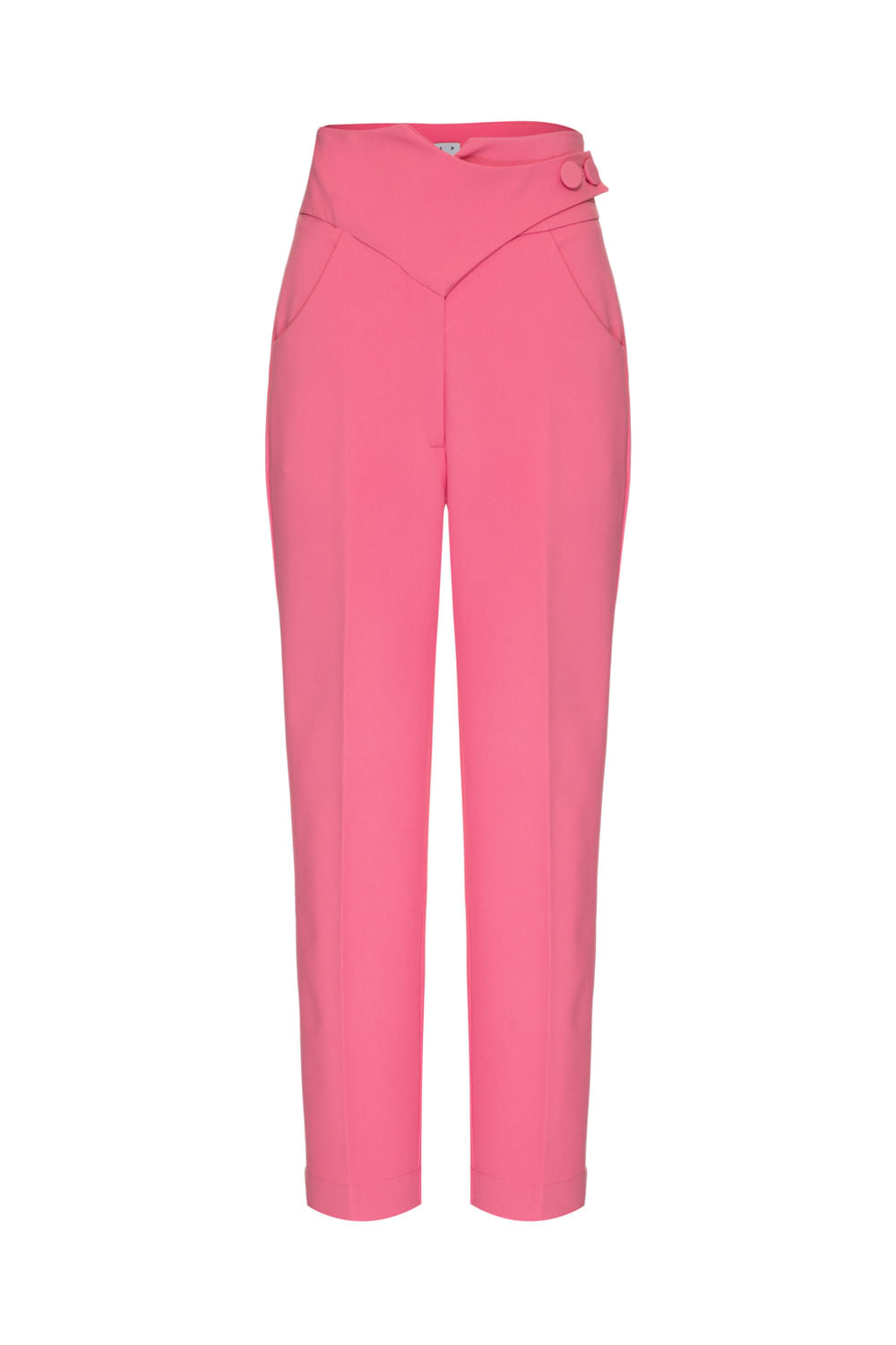 Calça transpassada crepe rosa