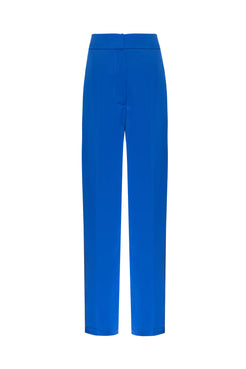 CALÇA RETA CETIM AZUL