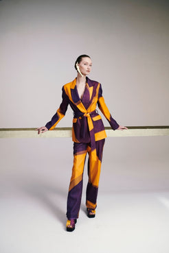 CALÇA RETA SERPENTE AMARELO