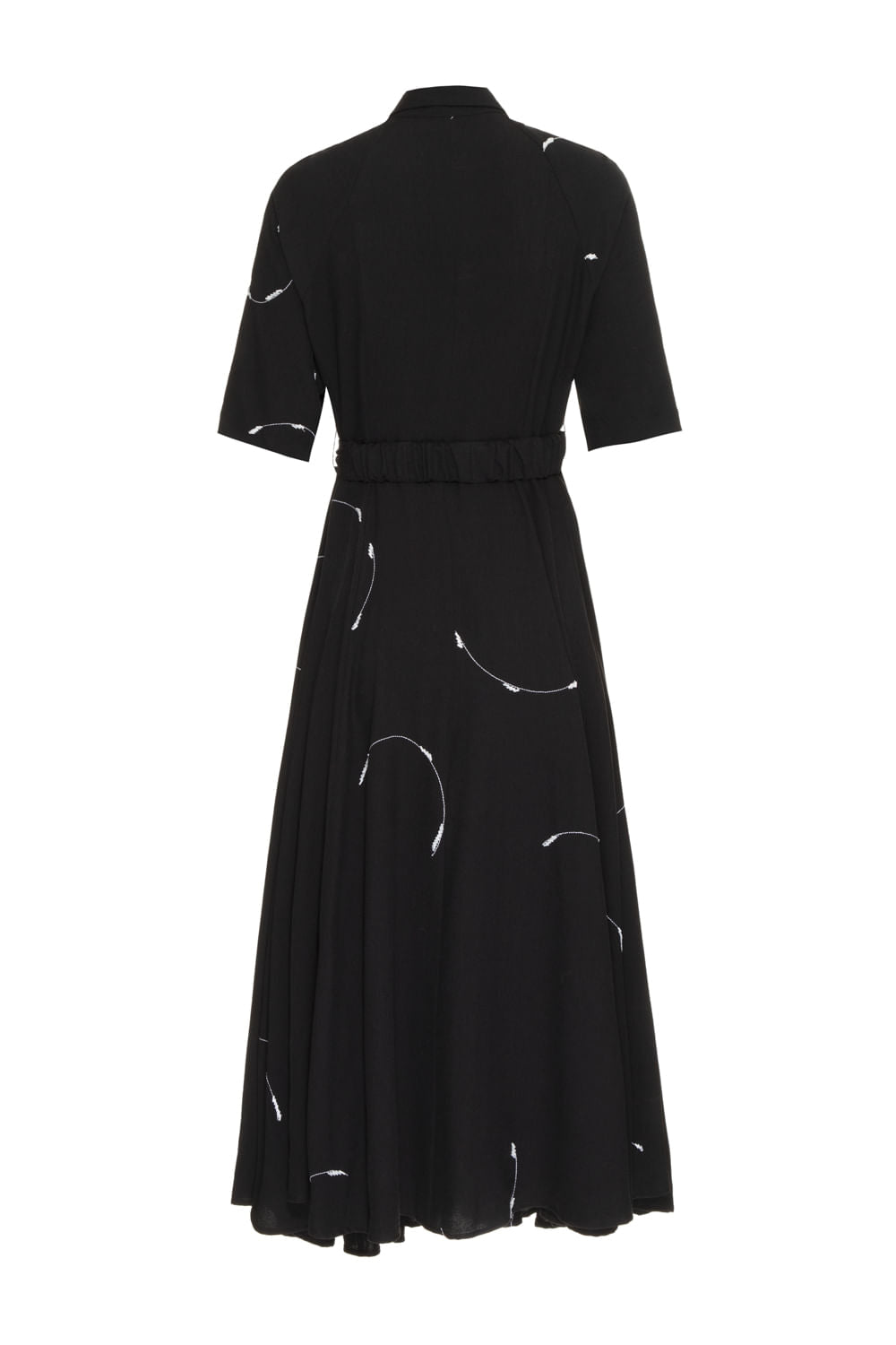 CHEMISE MÍDI BORDADO CIRCLES PRETO