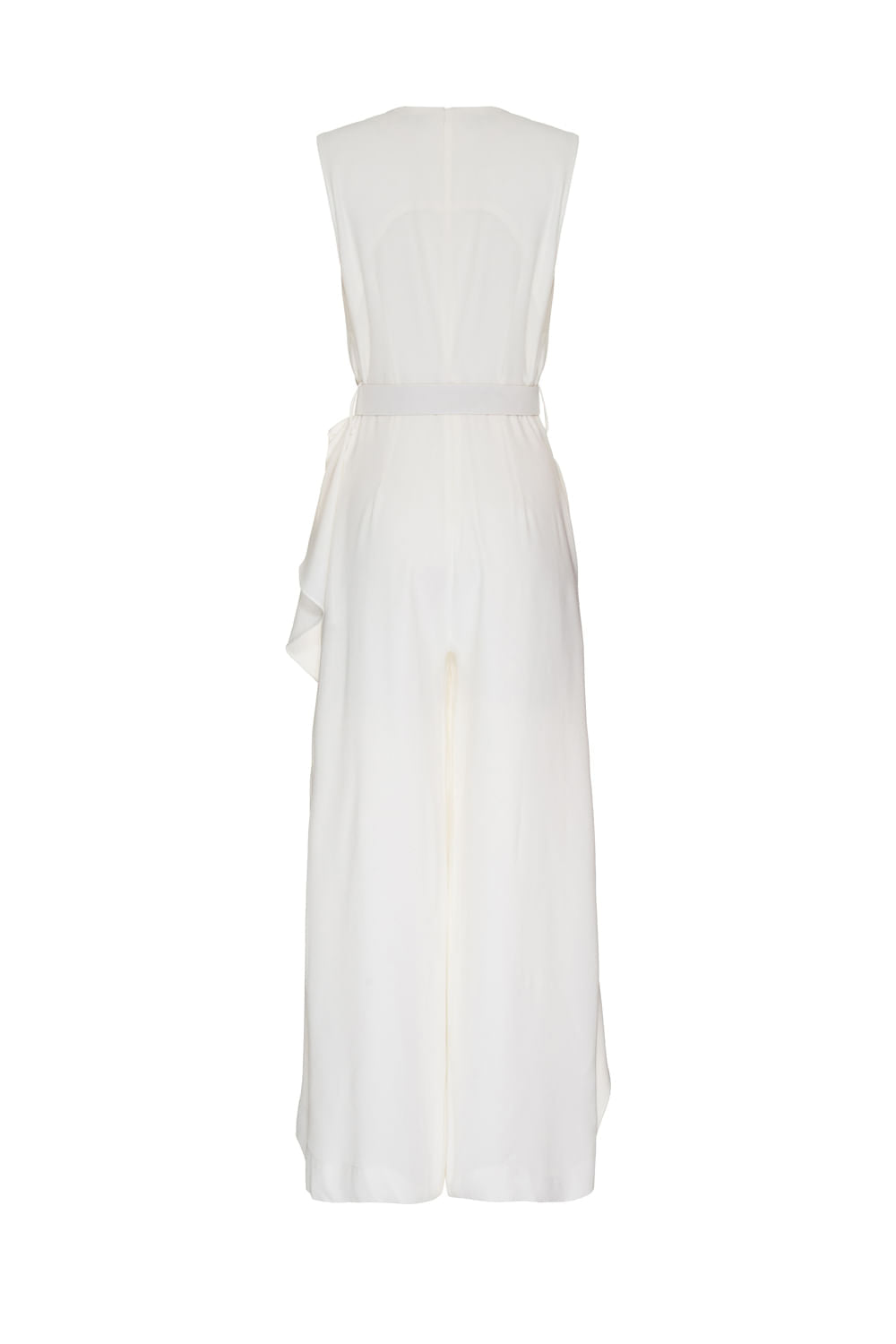 MACACÃO BABADOS CREPE OFF WHITE