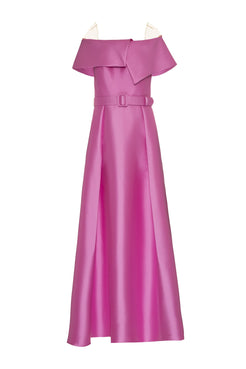 VESTIDO LONGO OMBRO A OMBRO ZIBELINE ROSA