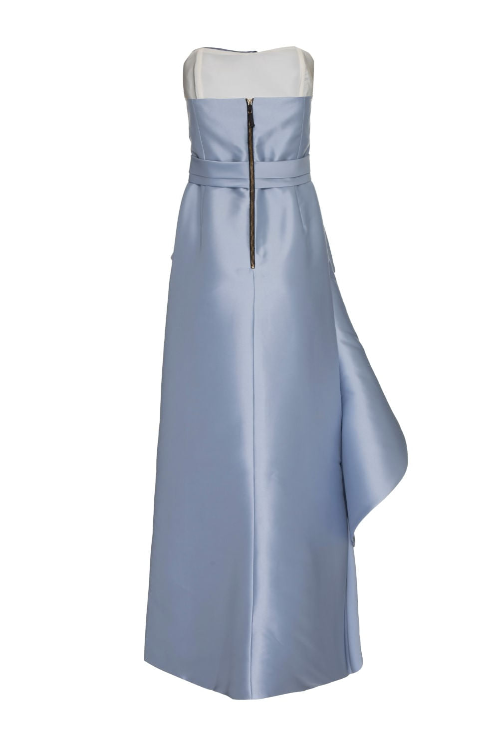 VESTIDO LONGO CAMADAS BABADO ZIBELINE CELESTE