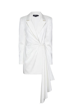 Blazer longo faixas cetim rampling off white