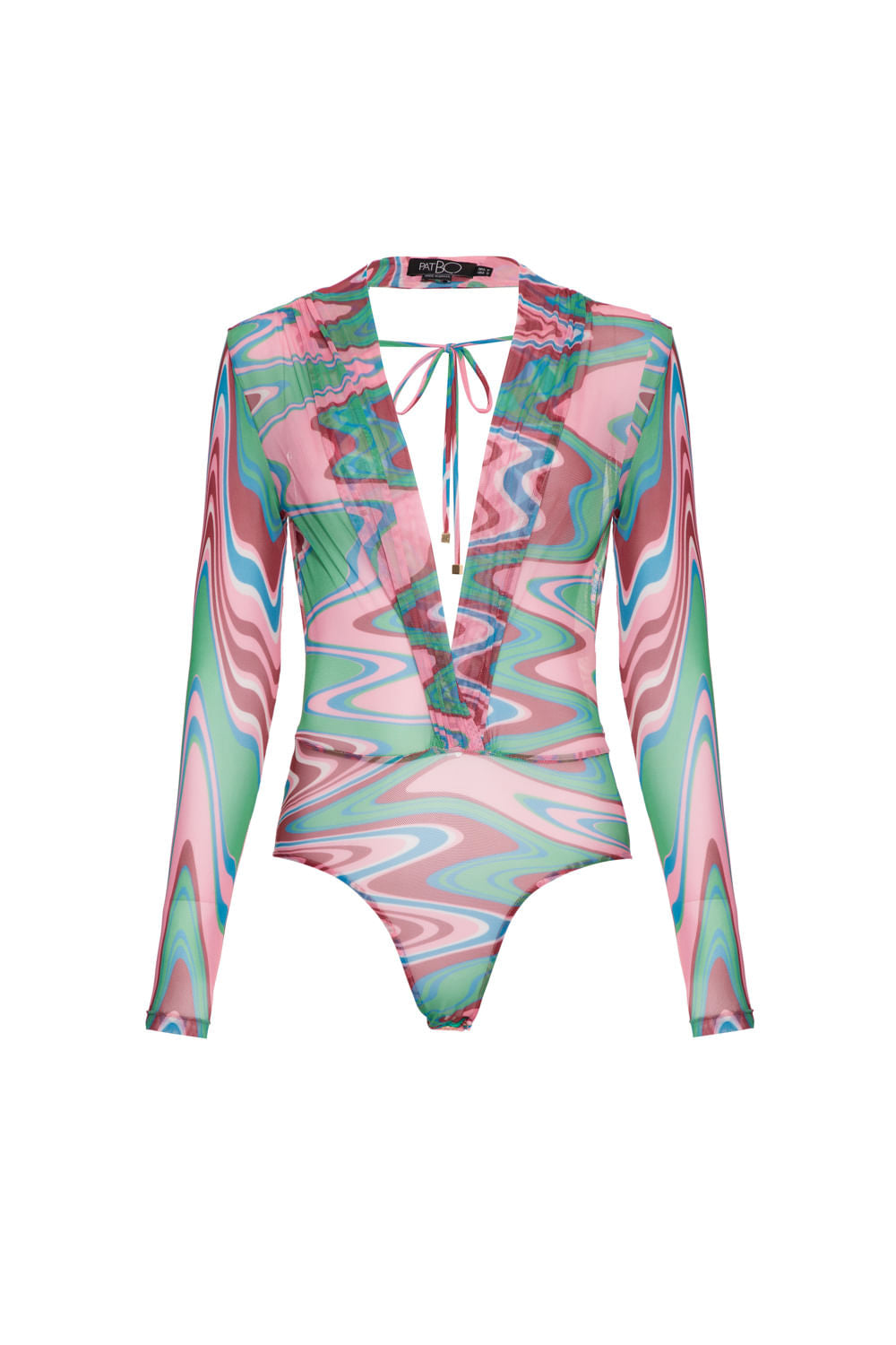 BODY TULE LYCRA WAVES VERDE