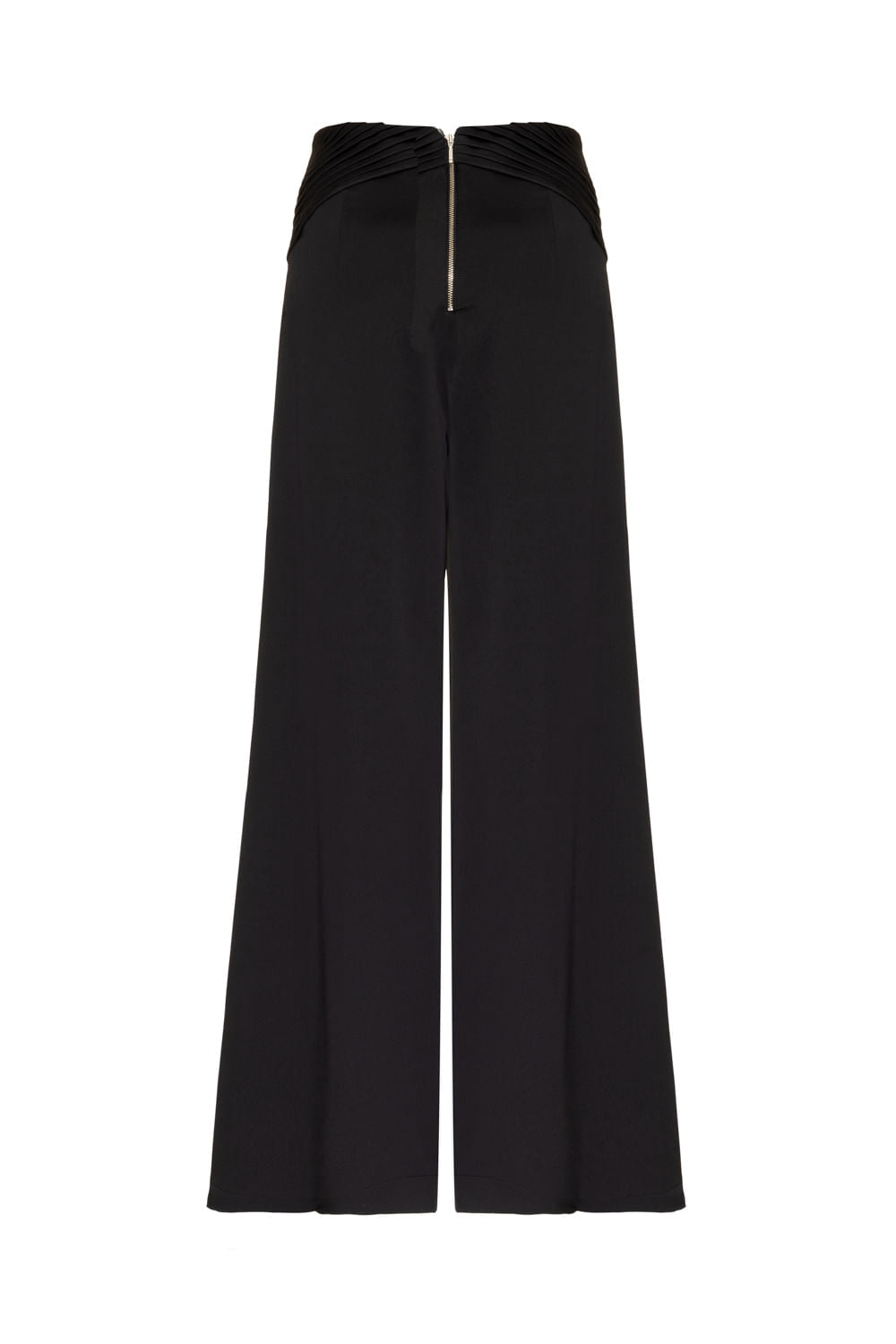 CALÇA AMPLA DRAPEADA CETIM RAMPLING PRETO