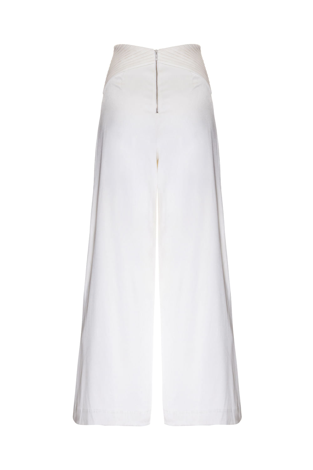 CALÇA AMPLA DRAPEADA CETIM RAMPLING OFF WHITE
