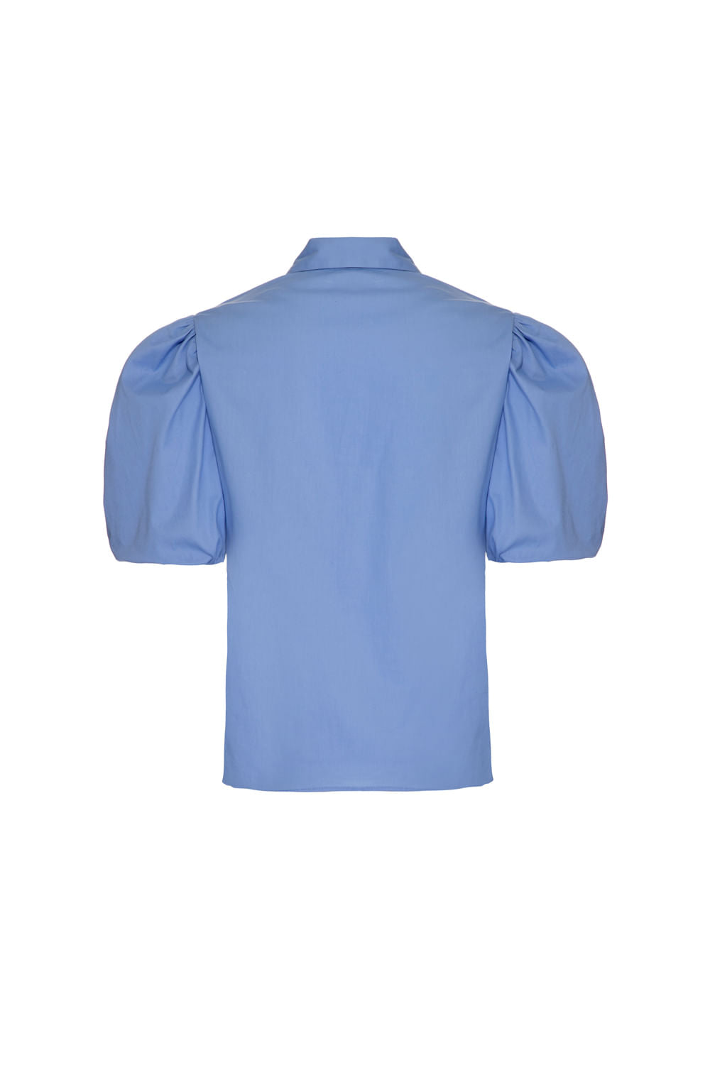Camisa mangas bufantes bordado tricoline spencer azul