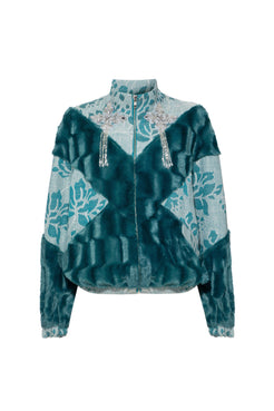 Jaqueta bordado jacquard benedetta verde
