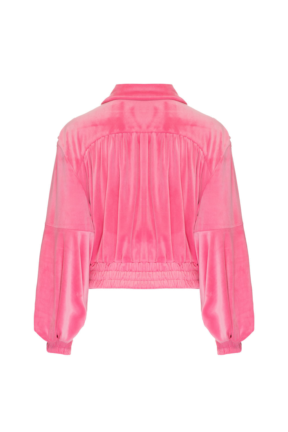 JAQUETA BORDADO FRANZIDO VELUDO BABYLON ROSA