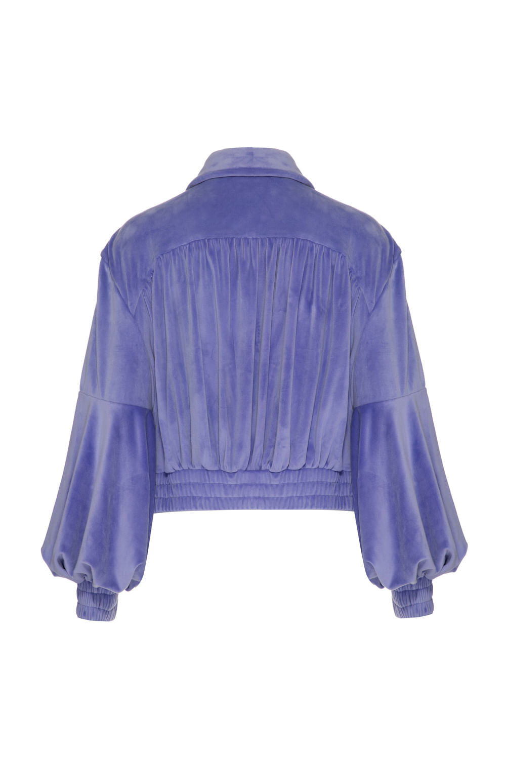 Jaqueta bordado franzido veludo babylon lilas