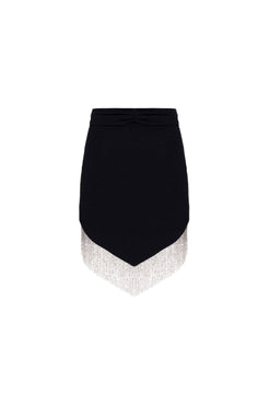 SAIA CURTA FRANJAS MALHA LUXOR SPY PRETO