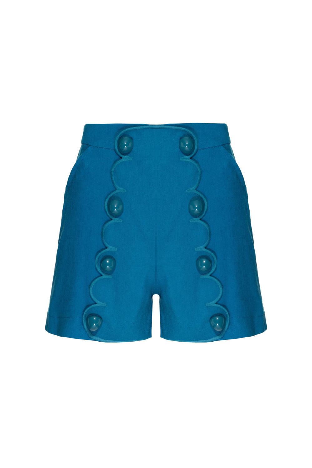 SHORT BOTÕES LINHO NILO MATRON AZUL